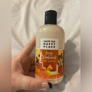 Find your happy place, lazy weekends body lotion